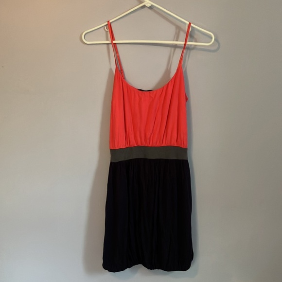 Soprano orange and navy spaghetti strap dress Sz M - Picture 11 of 13
